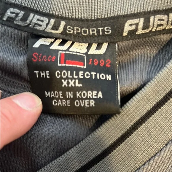 FUBU Gray Jersey with Black Accents - Picture 2 of 5